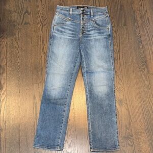 Veronica Beard Denim Button-Fly Jeans